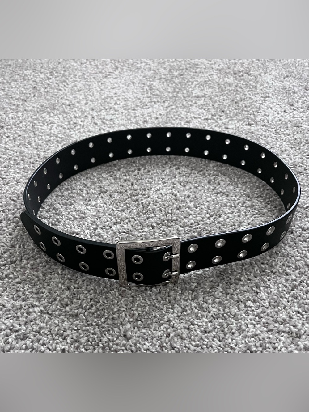 wild fable Black Double-Prong Grommet Belt Size Small